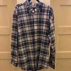 Polo Ralph Lauren Navy and White Plaid Shirt - Like New - FLASH SALE!